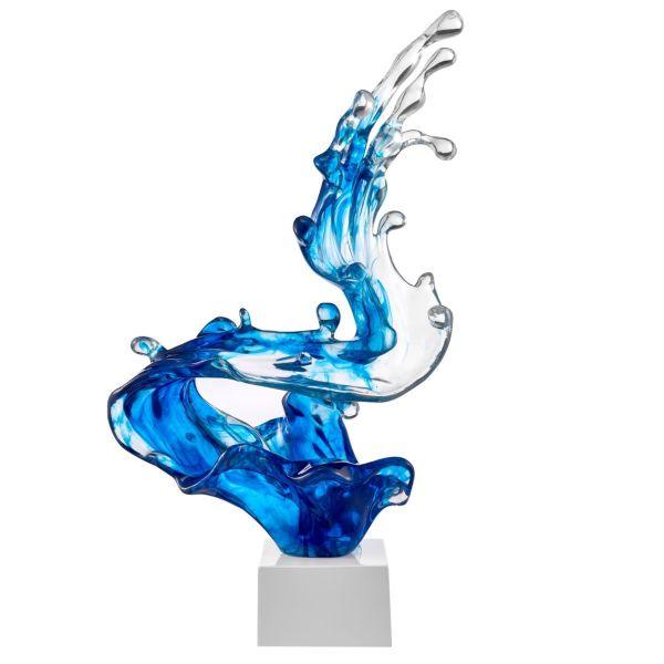 Blue Wave Sculpture - 21" - Euro Living Furniture